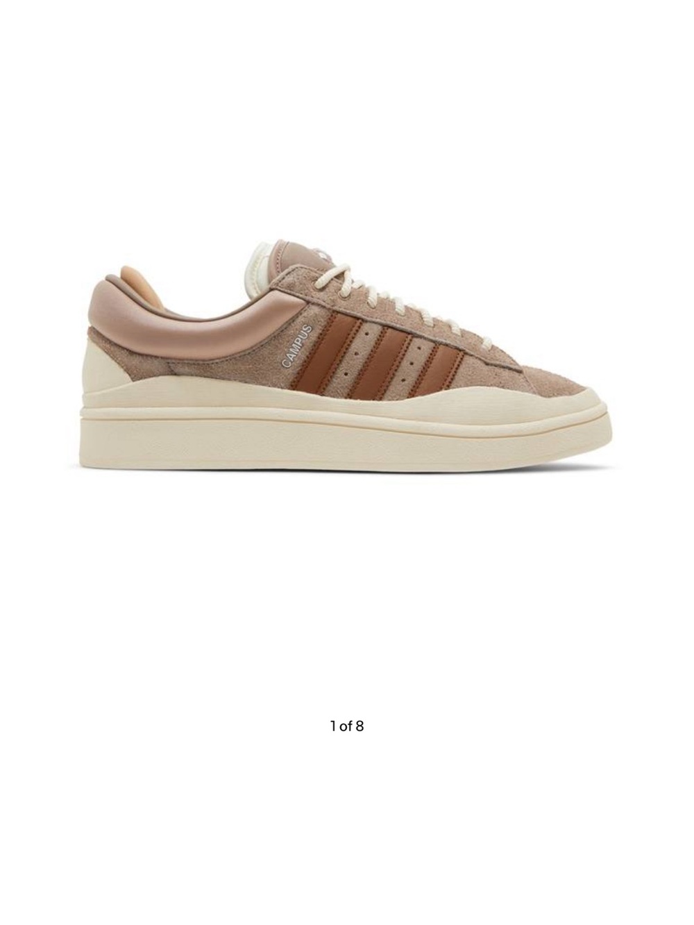 Adidas Campus Low-Top Sneakers in Taupe and Cream-Bad Bunny